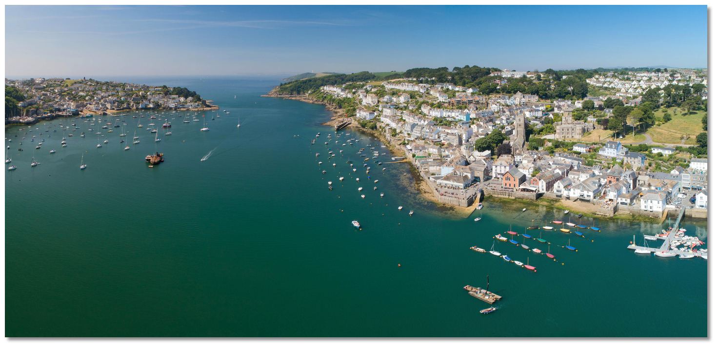 Aerial view of the Fowey river estuary